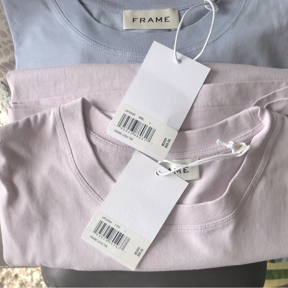 FRAME Soft Blue and Lavender T-Shirts - Picture 2 of 2